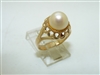 14k Rose Gold Cultured Pearl Ring