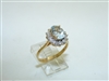 14k yellow Gold Aquamarine Diamond Ring