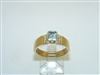 14k Yellow Gold Aquamarine Diamond Ring