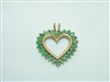 10k Yellow Gold Heart Emerald Pendant