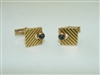 14k Yellow Gold Natural Blue Sapphire Cabochon Cuff Links