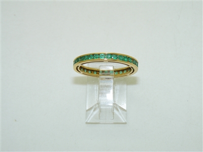 Eternity Round Natural Emerald Ring