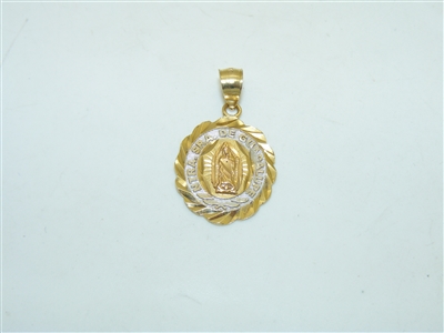 14k Yellow Gold Virgin Guadalupe Pendant