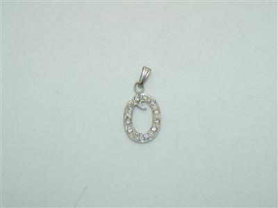 14k White Gold "O" Initial Pendant