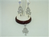 18k White gold Pendant and Earring Set