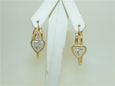 14k Yellow Gold CZ Earrings