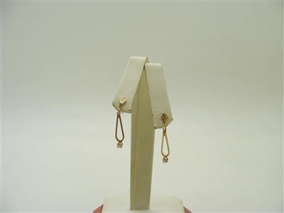 14k Yellow Gold Single Diamond Earrings