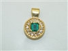 Beautiful 18k Yellow Gold Columbian Emerald Pendant
