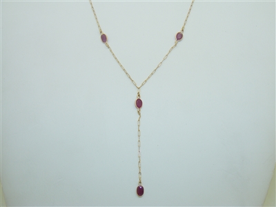 14k Yellow Gold Ruby Necklace