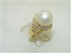 18k Yellow Gold Diamond & Pearl Rings