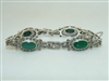 Vintage Sterling Silver Jade Bracelete