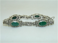 Vintage Sterling Silver Jade Bracelete