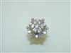 Vintage 14k White Gold Diamond Flower Ring