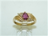 14k Yellow Gold Ruby Diamond Ring