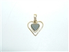 14k Yellow Gold Onyx Heart Pendant