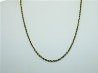 14k Yellow Gold Green Rope Chain