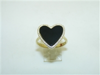 Sterling Silver Heart Onyx Ring