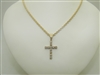 14k Yellow Diamond Cross Pendant with Chain
