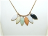 14k Yellow Gold Multi Color Jades Necklace