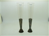Christofle Silver Plate & Crystal Bud Vases in Box