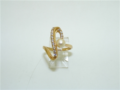18k Yellow Gold Pearl Designer Ring`