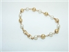 Yellow Gold Pearl Bracelet
