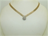 10k Yellow Gold Mesh Diamond Necklace