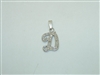 14k White Gold Diamond "D" Initial Pendant