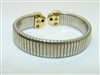 18k Yellow Gold and Stainless Steel Cuff Bracelet