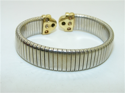 18k Yellow Gold and Stainless Steel Cuff Bracelet