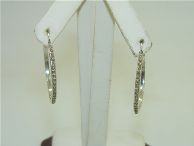 14k white Gold hoop Earrings