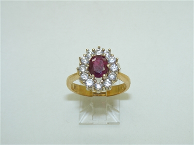 18k Yellow Gold natural Gorgeous Ruby Ring