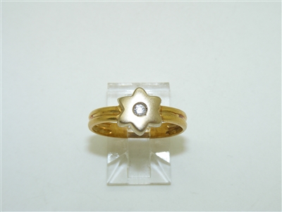 18k Yellow & White Gold Star Ring