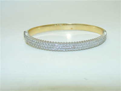 14k Yellow and White Gold Bangle Bracelet