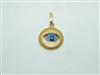 14k Yellow Gold Evil Eye Pendant