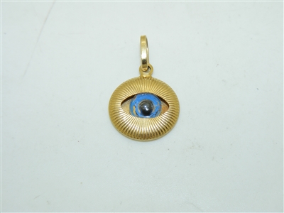 14k Yellow Gold Evil Eye Pendant