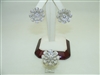 Gorgeous 18k White gold Diamond Flower Set