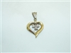 14k White Gold Diamond Heart Pendant