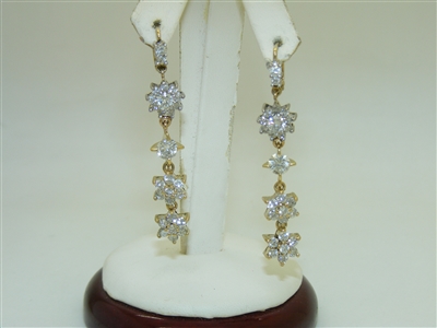 18k Yellow Gold Diamond Earrings