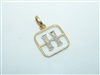 Initial "H" Diamond Yellow gold Pendant