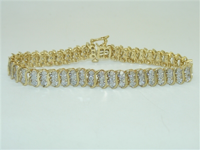 14k Yellow Gold Diamond Tennis Bracelet