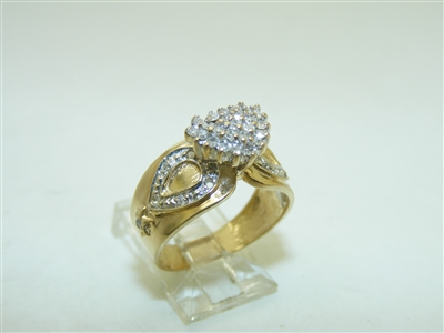 Diamond Heart 14k Yellow Gold Ring