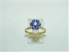 14k yellow gold Flower Sapphire ring