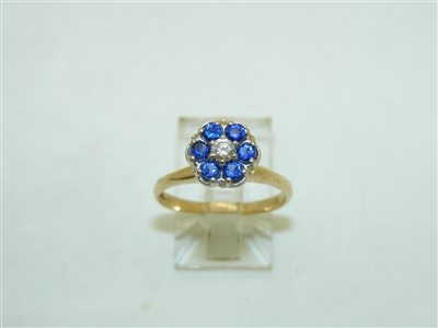 14k yellow gold Flower Sapphire ring