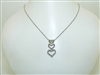 14k White Gold Diamond Heart Necklace