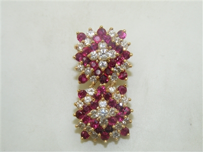 Vintage Beautiful Diamond and Ruby Slide Pendant
