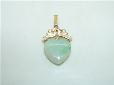 14k yellow gold Jade Pendant