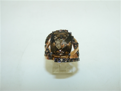 14k Rose Gold Smoke Topaz