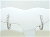 14k White Gold Diamond Core Lock Earrings