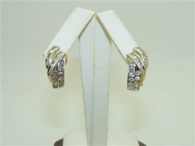 14k Yellow and White gold Earring